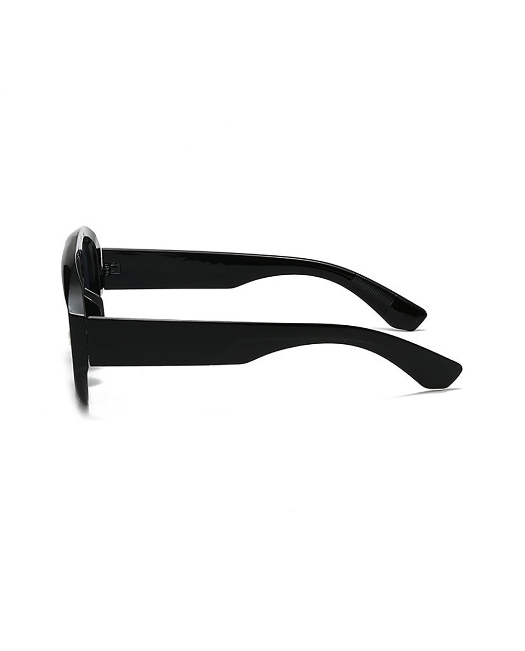 Solid Black Pilot Shield Sunglasses Dark Grey Lens