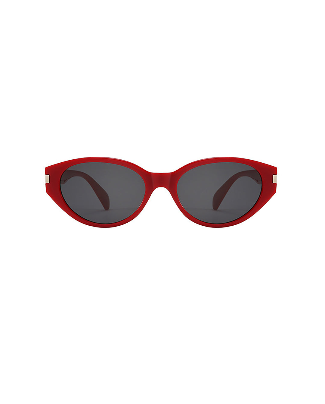 Two Tone Option Retro Oval Cat Eye Sunglasses with Metal Decor