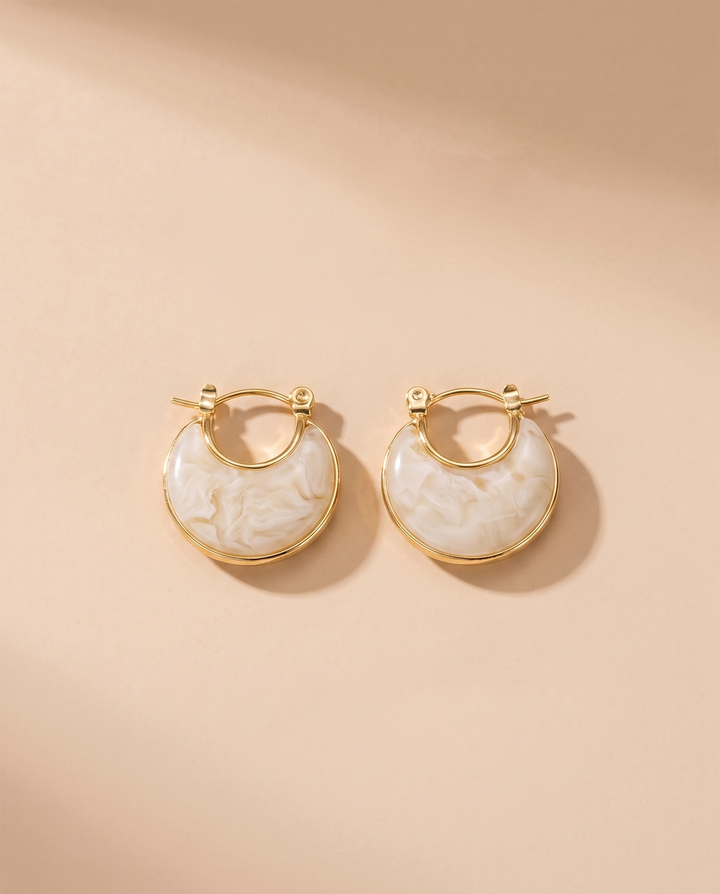 Gradient Dot Textured C-Shape Huggie Hoop Earrings