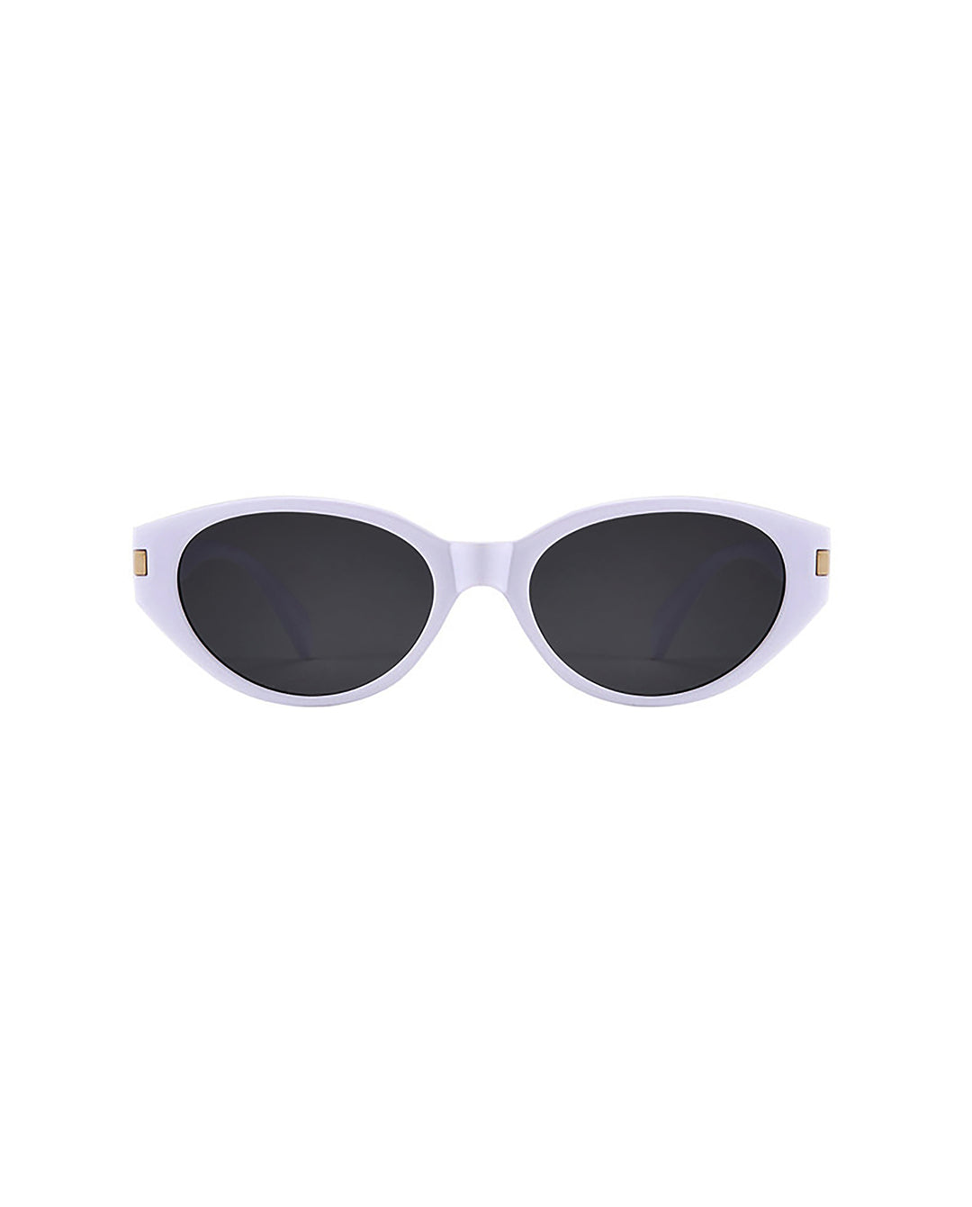 Two Tone Option Retro Oval Cat Eye Sunglasses with Metal Decor
