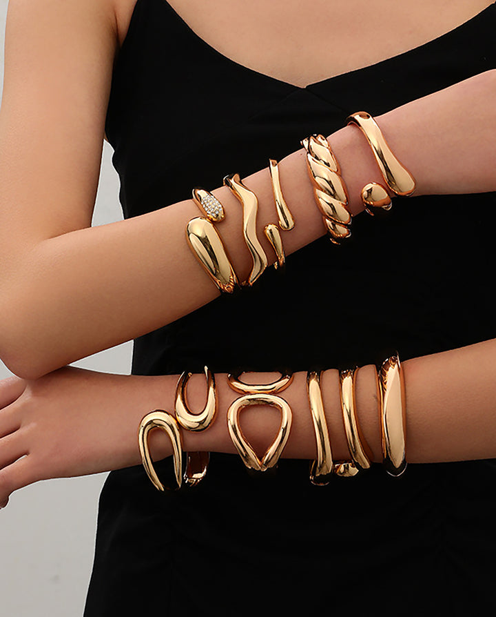 Metal Geometric Irregular Water Drop Shaped Bracelet