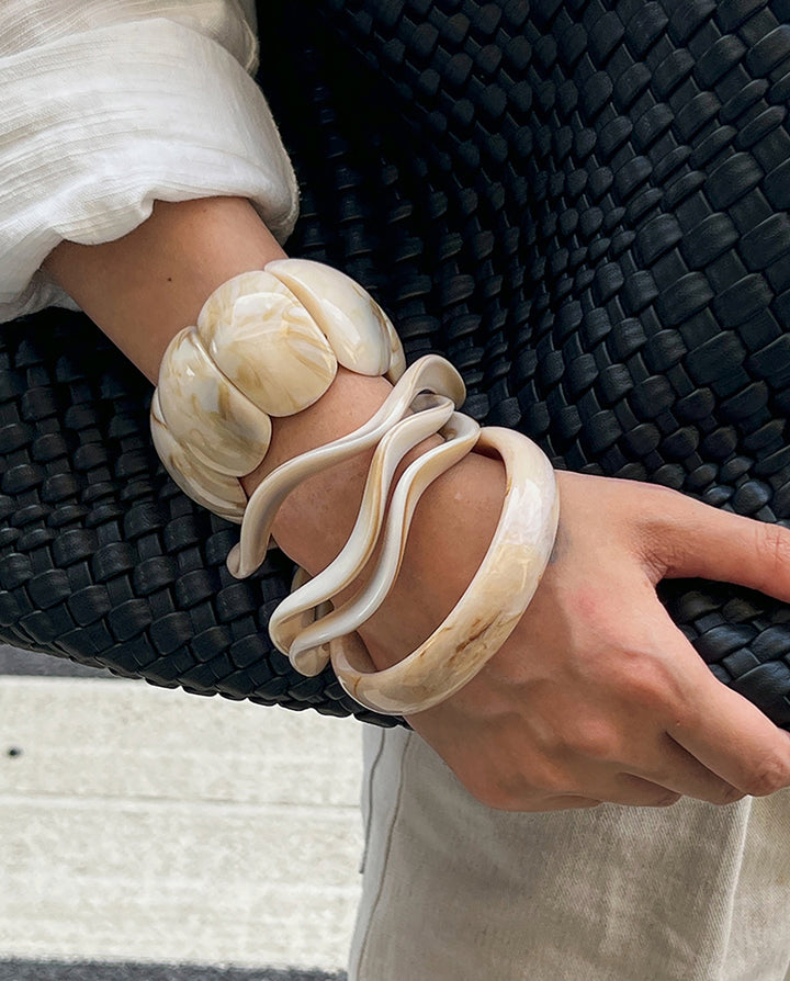 Vintage Geometric Irregular Resin Bangle Bracelet