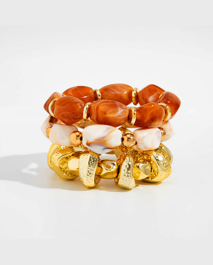 3pcs/Set Thick Chunky Acrylic Beaded Multilayer Bracelet