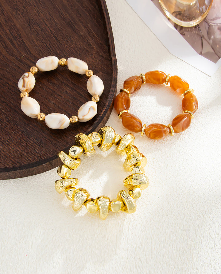 3pcs/Set Thick Chunky Acrylic Beaded Multilayer Bracelet