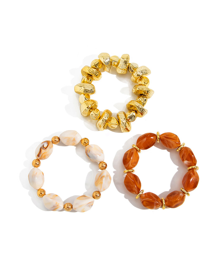 3pcs/Set Thick Chunky Acrylic Beaded Multilayer Bracelet