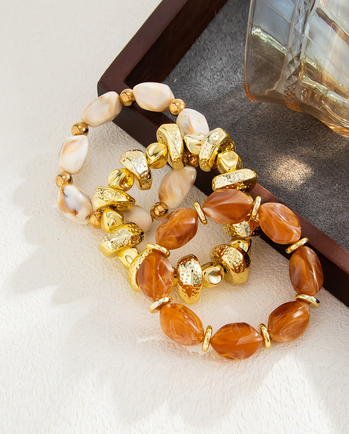 3pcs/Set Thick Chunky Acrylic Beaded Multilayer Bracelet