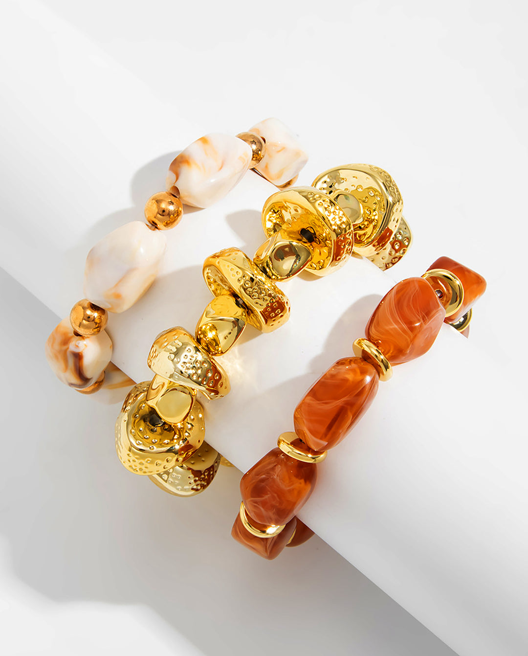 3pcs/Set Thick Chunky Acrylic Beaded Multilayer Bracelet