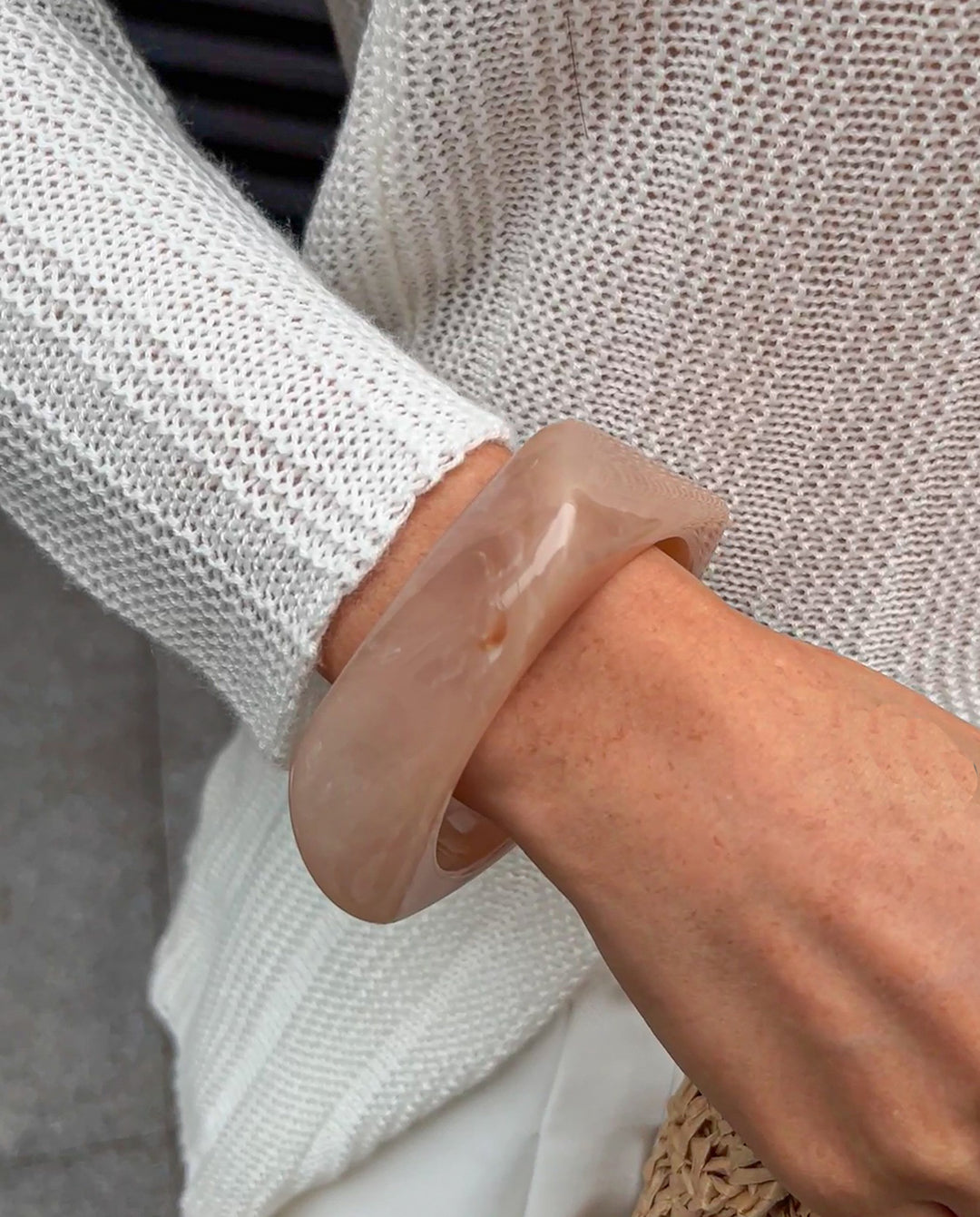 3pcs/Set Vintage Resin Irregular Bangle Bracelet