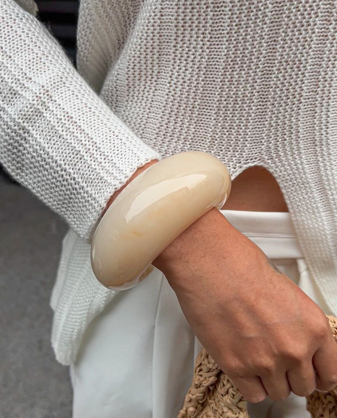 3pcs/Set Vintage Resin Irregular Bangle Bracelet