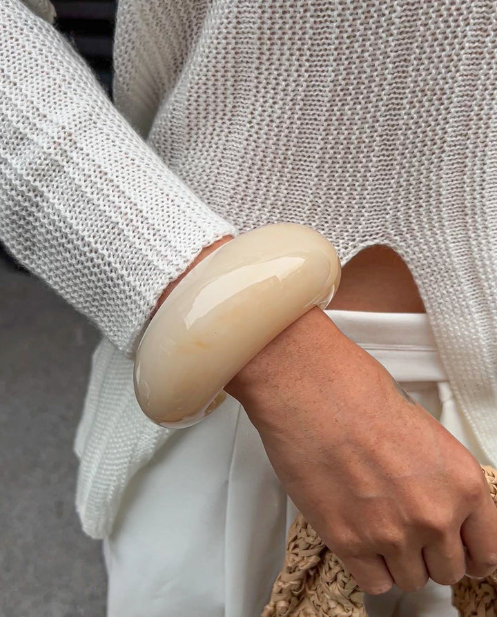 3pcs/Set Vintage Resin Irregular Bangle Bracelet