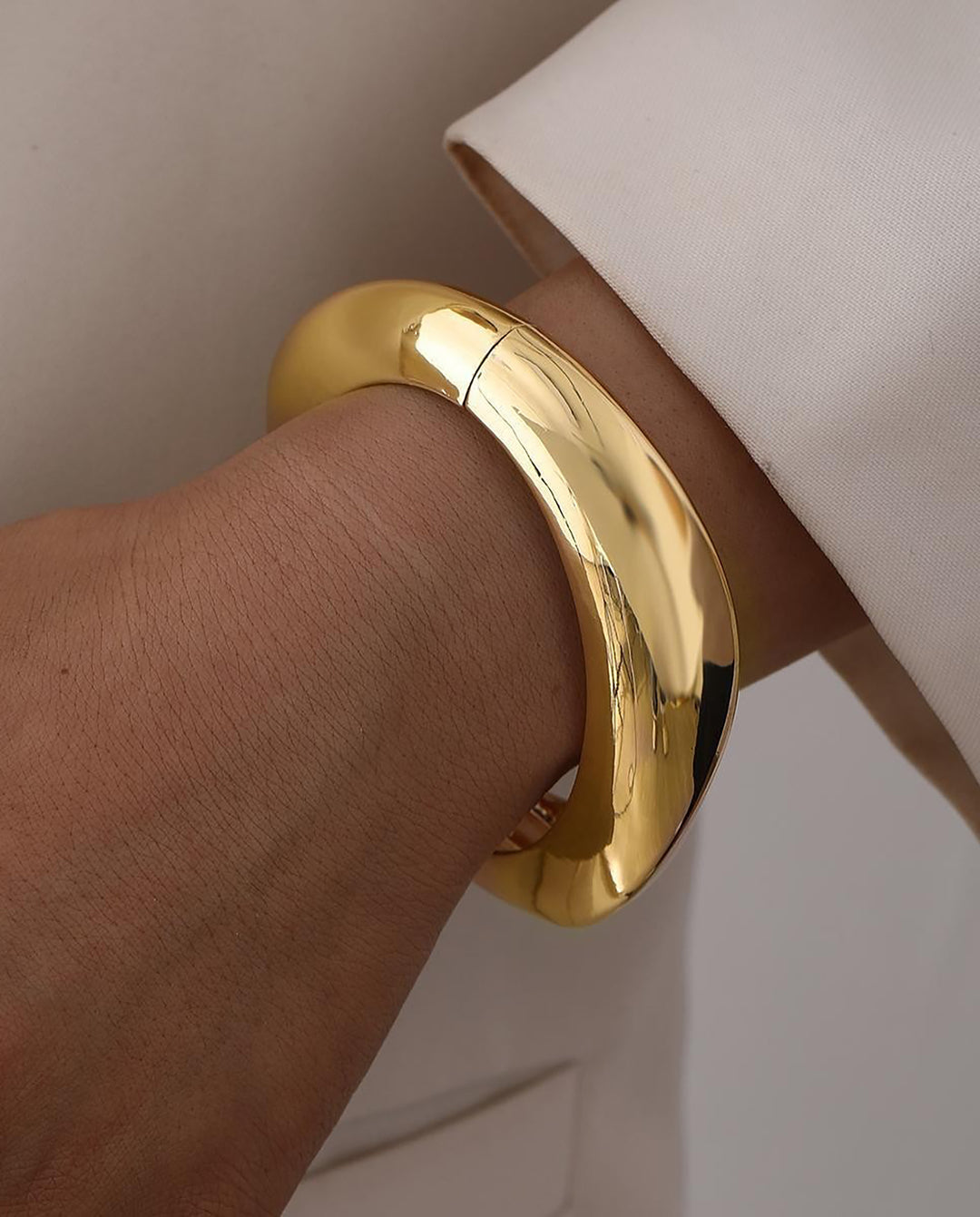 3pcs/Set Chunky Metal Bangle Bracelets