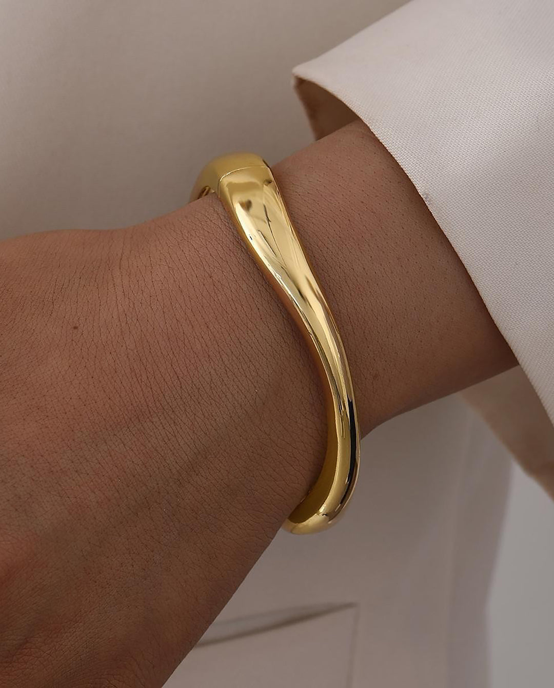 3pcs/Set Chunky Metal Bangle Bracelets