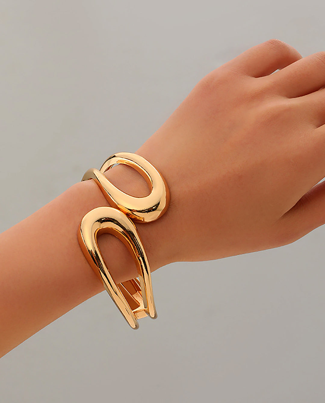 Metal Geometric Irregular Water Drop Shaped Bracelet