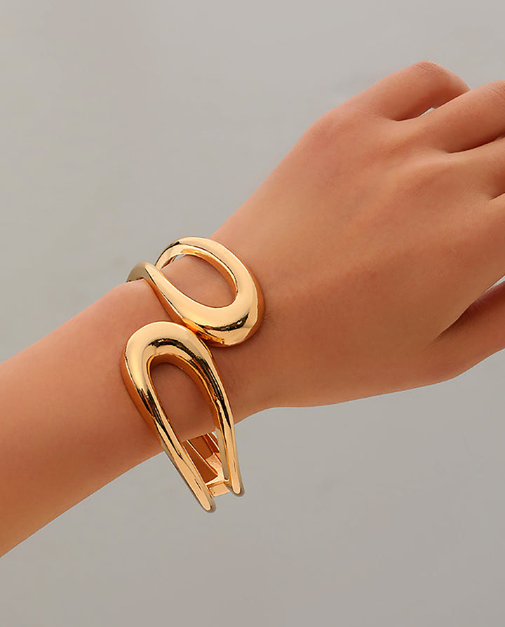 Metal Geometric Irregular Water Drop Shaped Bracelet