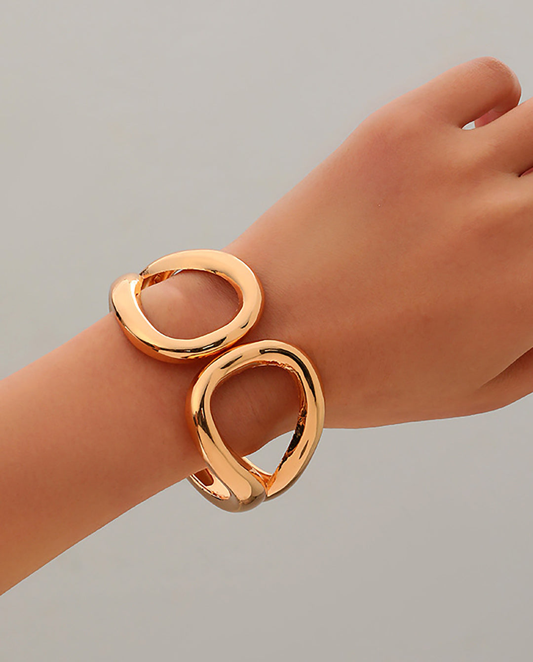 Metal Geometric Irregular Water Drop Shaped Bracelet