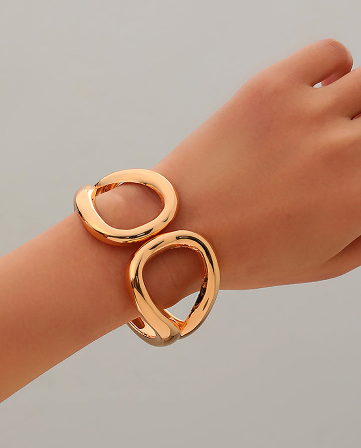 Metal Geometric Irregular Water Drop Shaped Bracelet