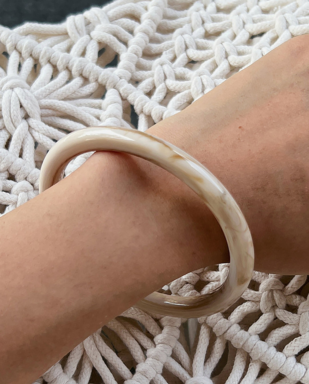 Vintage Geometric Irregular Resin Bangle Bracelet