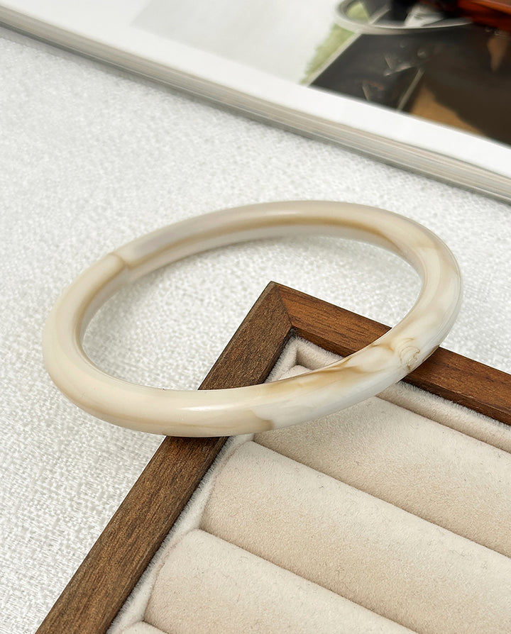 Vintage Geometric Irregular Resin Bangle Bracelet