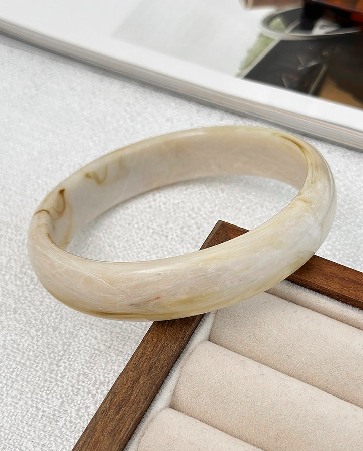 Vintage Geometric Irregular Resin Bangle Bracelet
