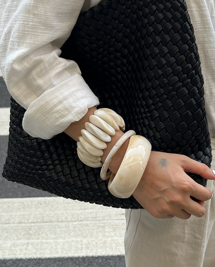 Vintage Geometric Irregular Resin Bangle Bracelet