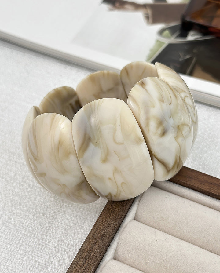 Vintage Geometric Irregular Resin Bangle Bracelet