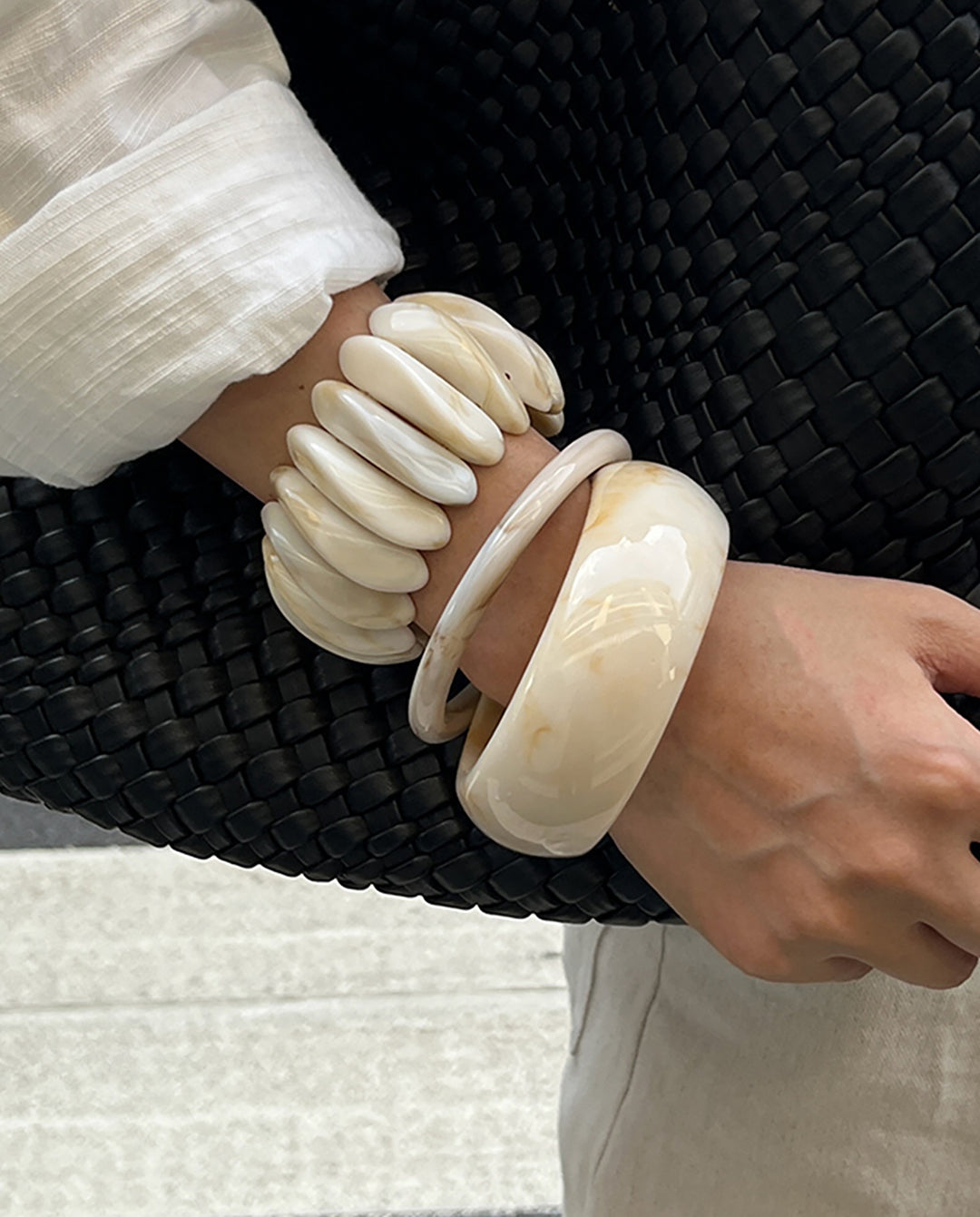 Vintage Geometric Irregular Resin Bangle Bracelet