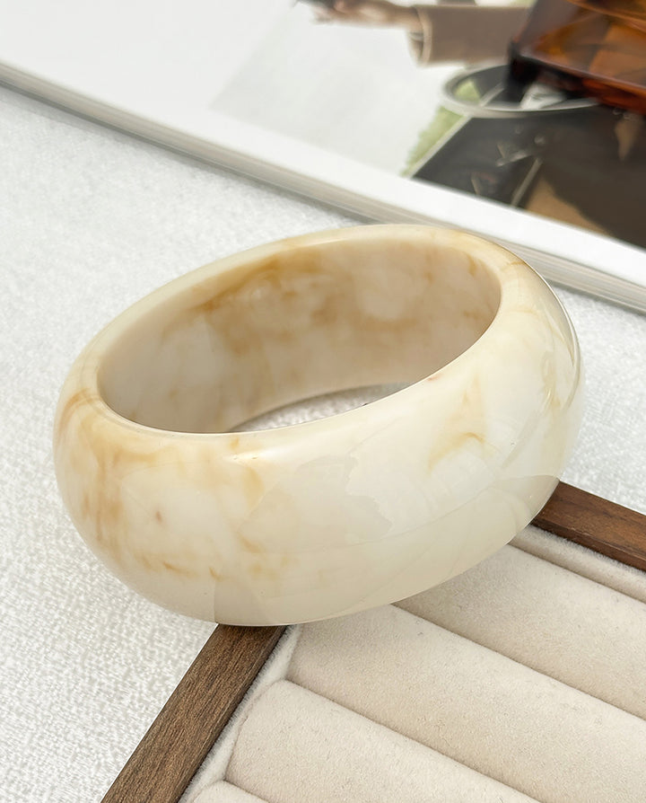 Vintage Geometric Irregular Resin Bangle Bracelet