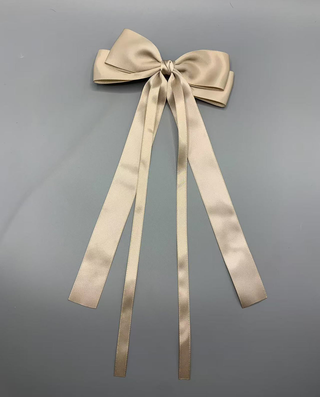 Solid Satin Long Streamer Big Bow Hair Clip