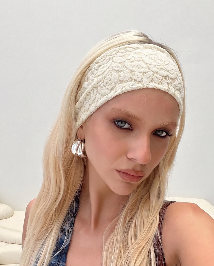 Vintage Floral Lace Wide Headbands