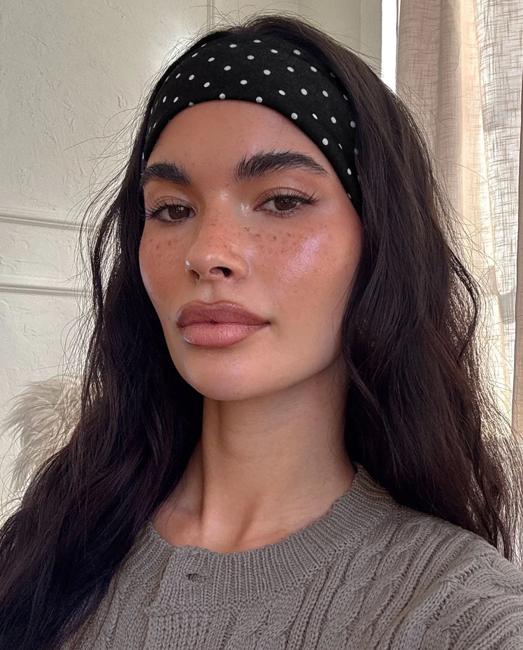 Retro Polka Dot Wide Stretch Fabric Headbands