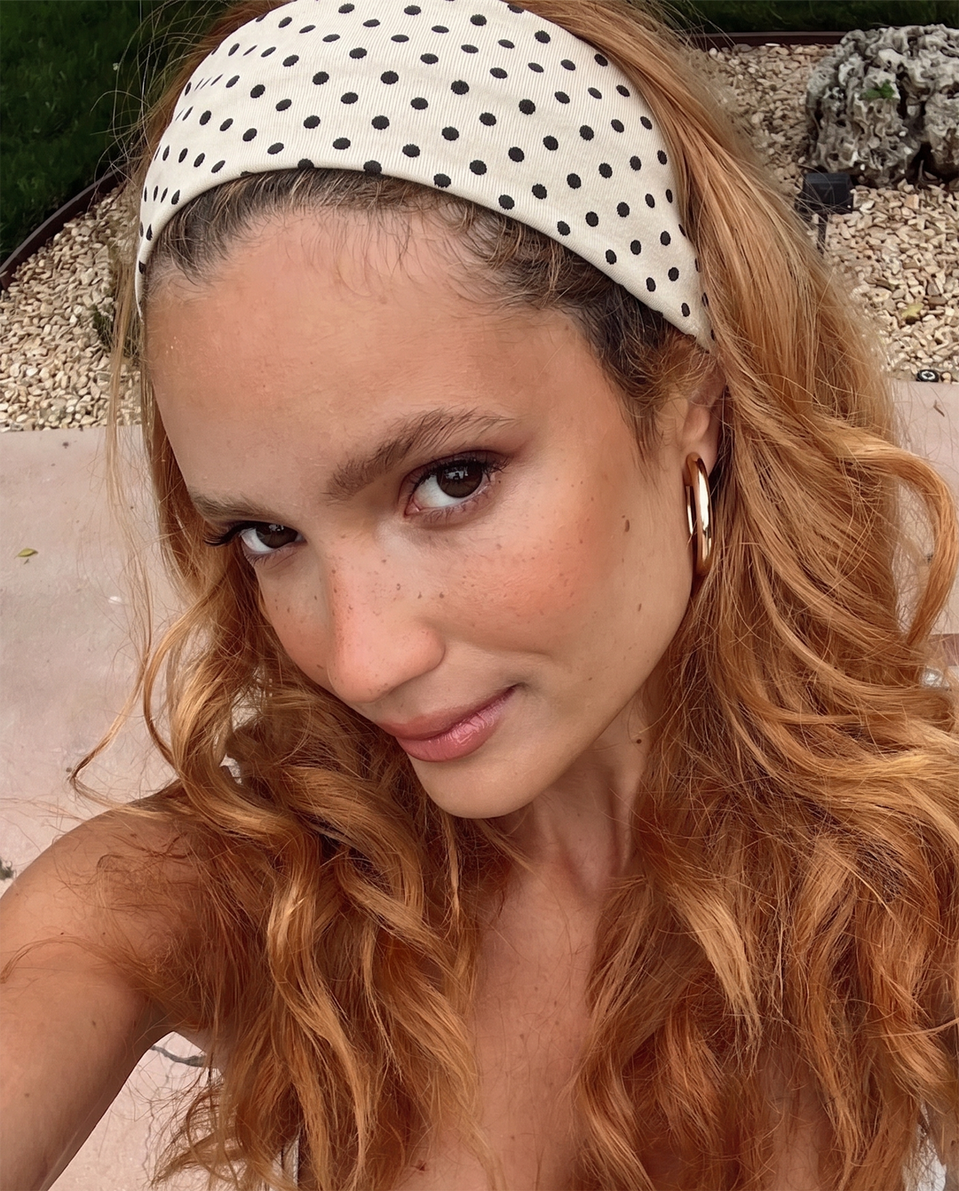 Retro Polka Dot Wide Stretch Fabric Headbands