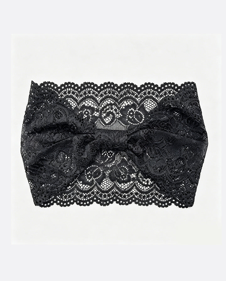 Knotted Scalloped Floral Lace Headband Set