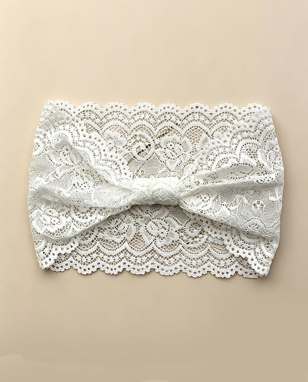 Knotted Scalloped Floral Lace Headband Set
