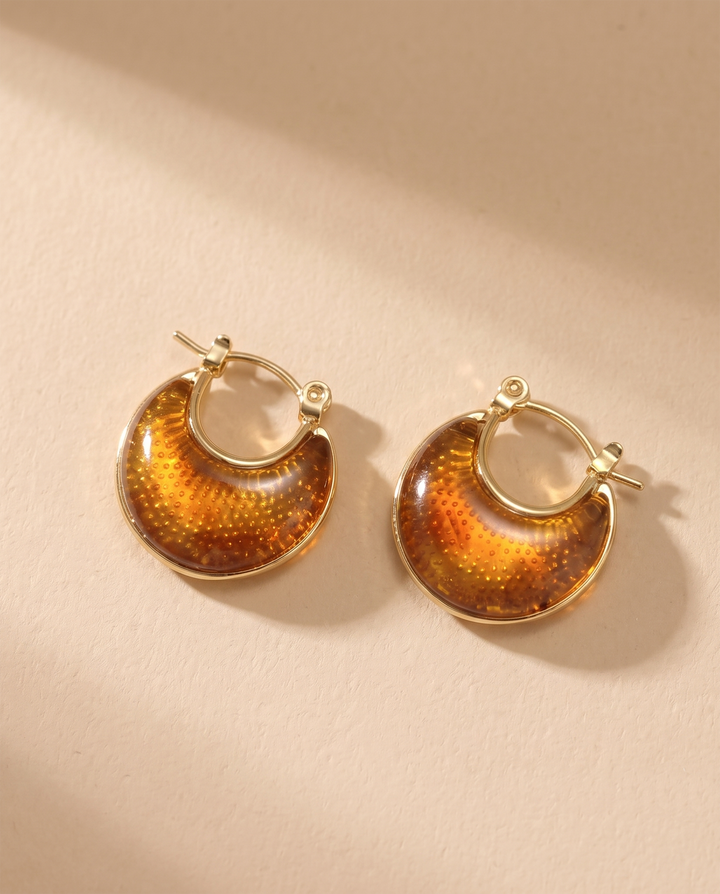 Gradient Dot Textured C-Shape Huggie Hoop Earrings