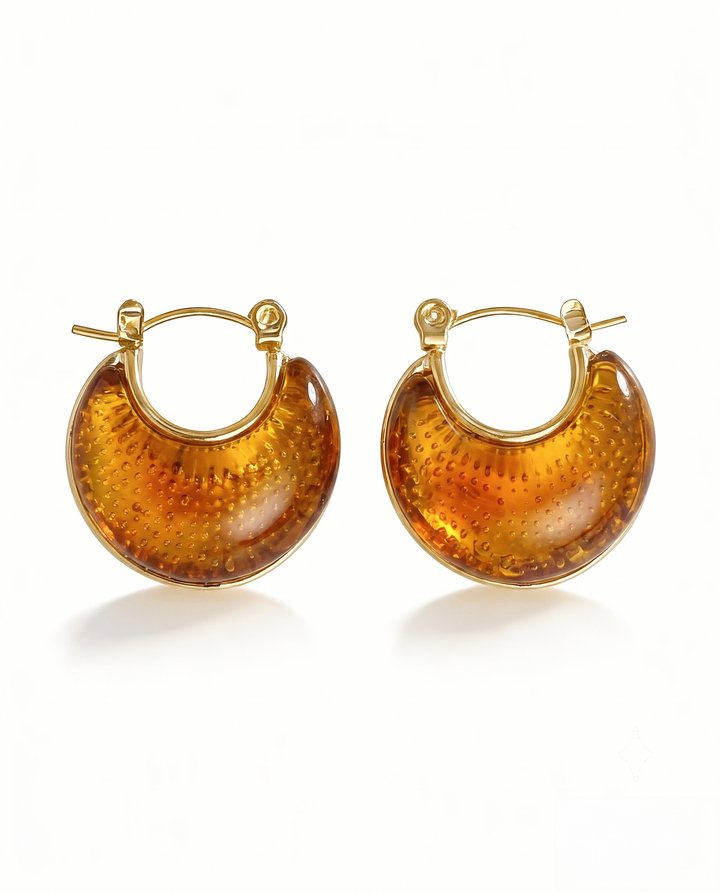 Gradient Dot Textured C-Shape Huggie Hoop Earrings