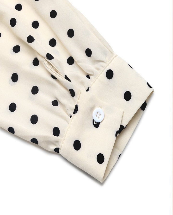 Polka Dot Bow-Tie Midi Dress