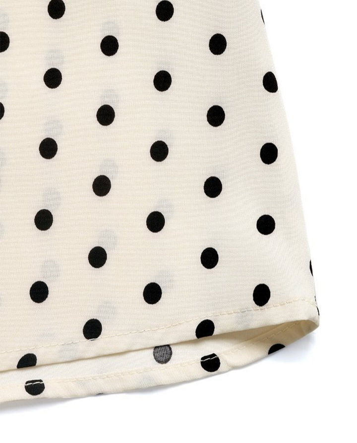 Polka Dot Bow-Tie Midi Dress