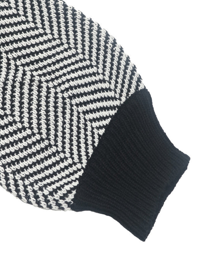 Color Block Chevron Stripe Off Shoulder Sweater