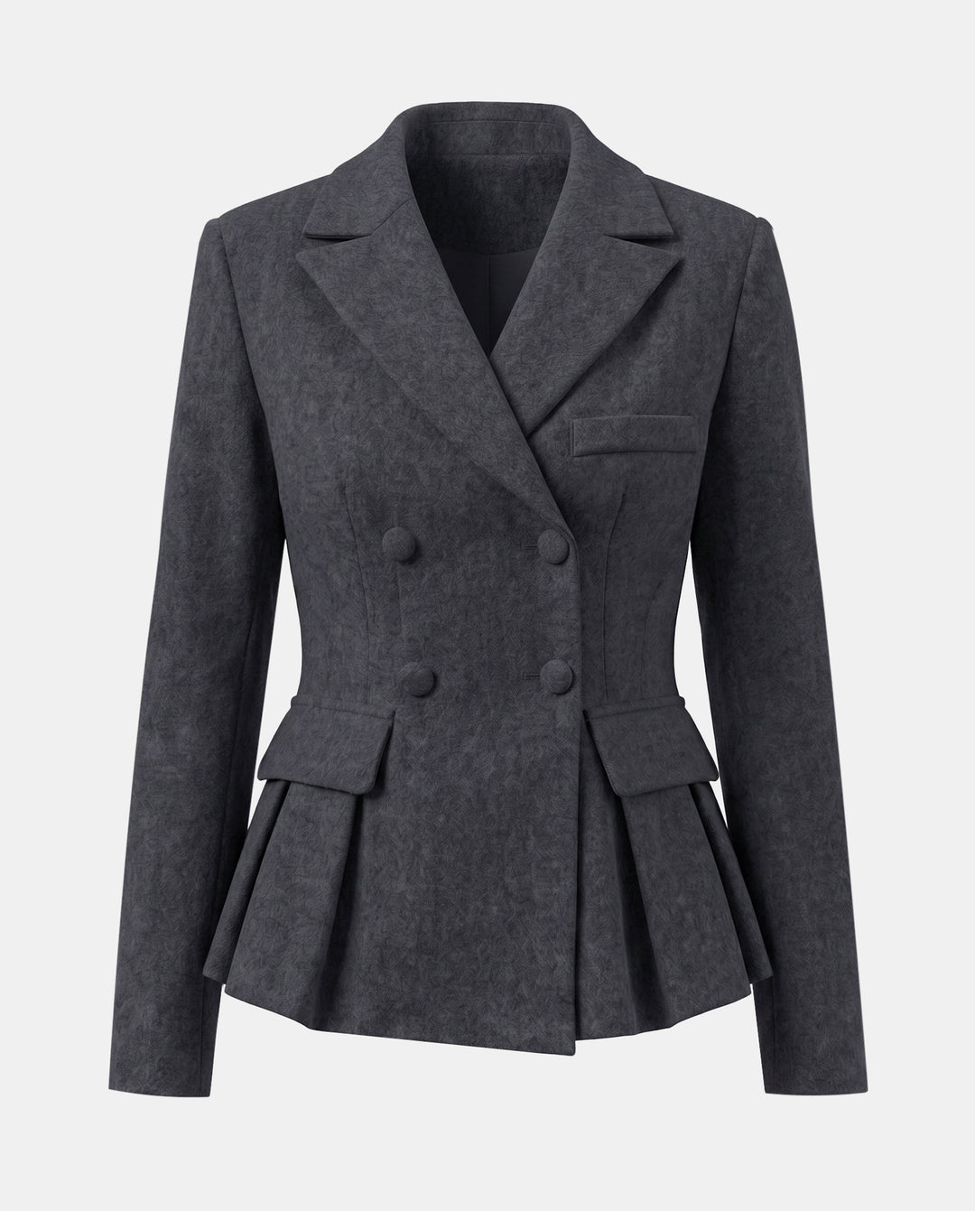 SOLACEPeplum Double Breasted Lapel Slim Waist Blazer