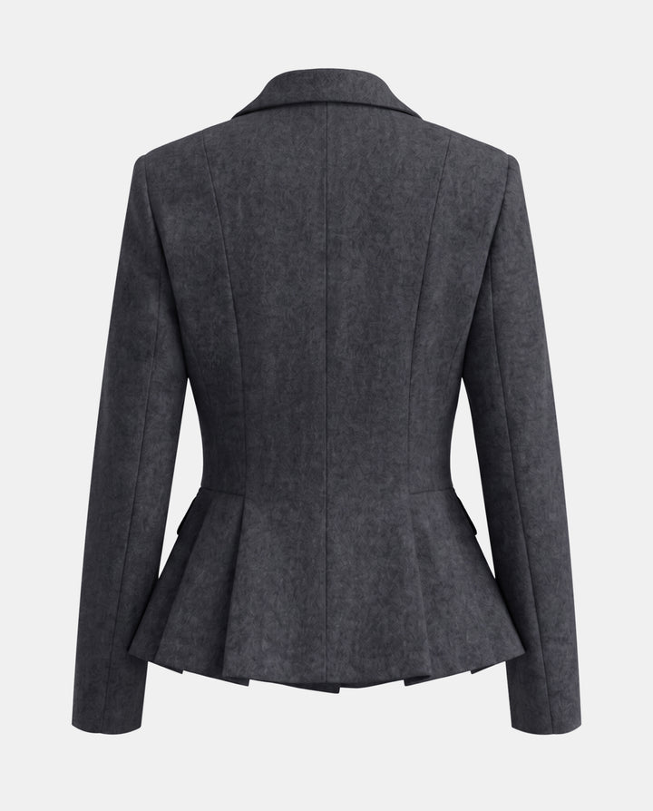 SOLACEPeplum Double Breasted Lapel Slim Waist Blazer