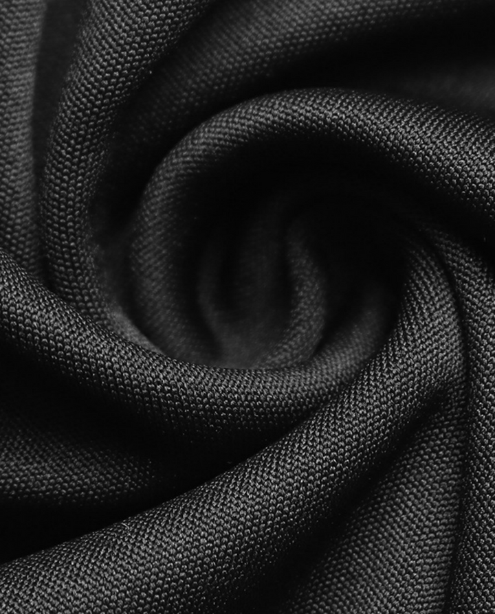 Black Contrast White Lapel Midi Waist Dress
