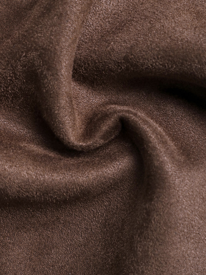 Faux Suede Contrast Stitch Trim Jacket
