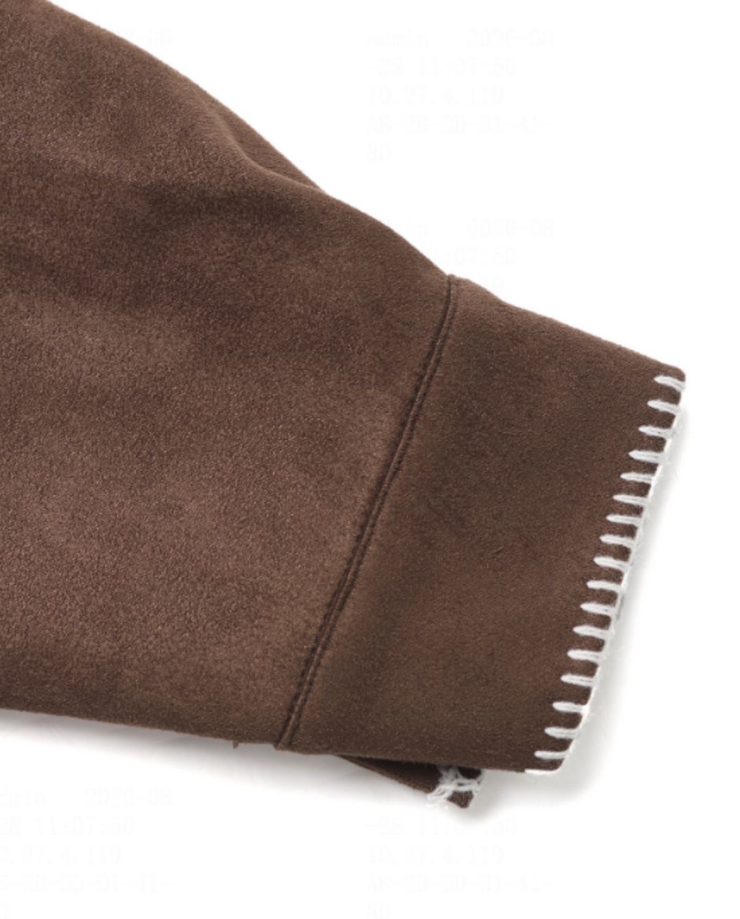 Faux Suede Contrast Stitch Trim Jacket