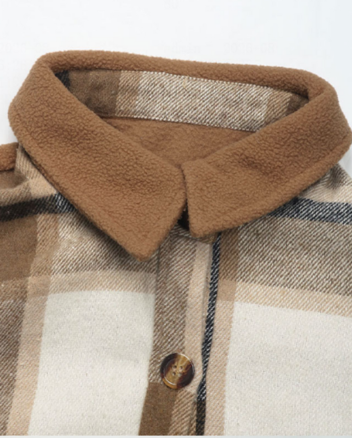 Plaid Button Up Long Sleeve Coat