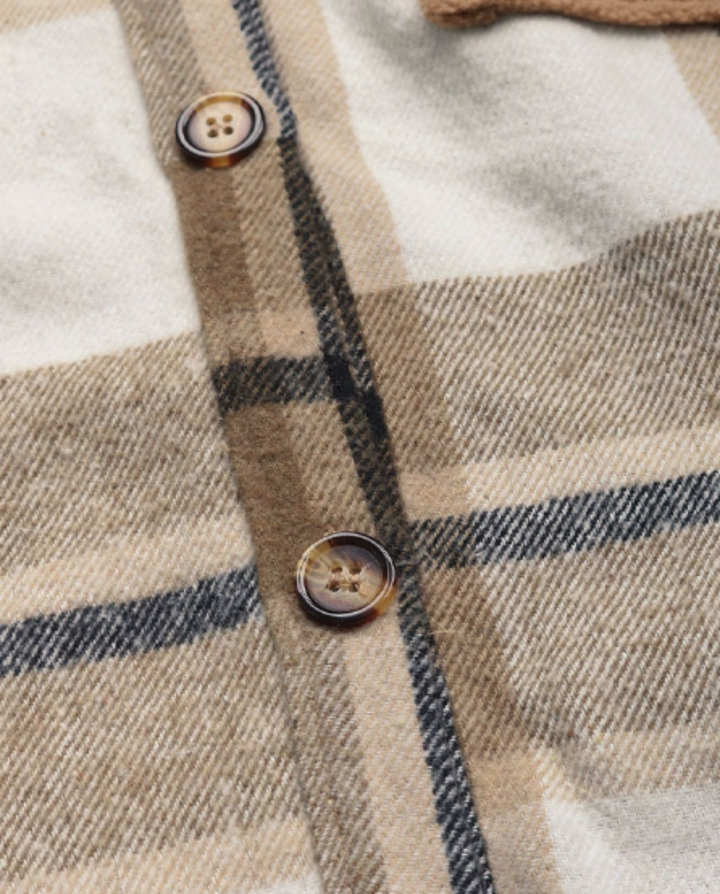 Plaid Button Up Long Sleeve Coat