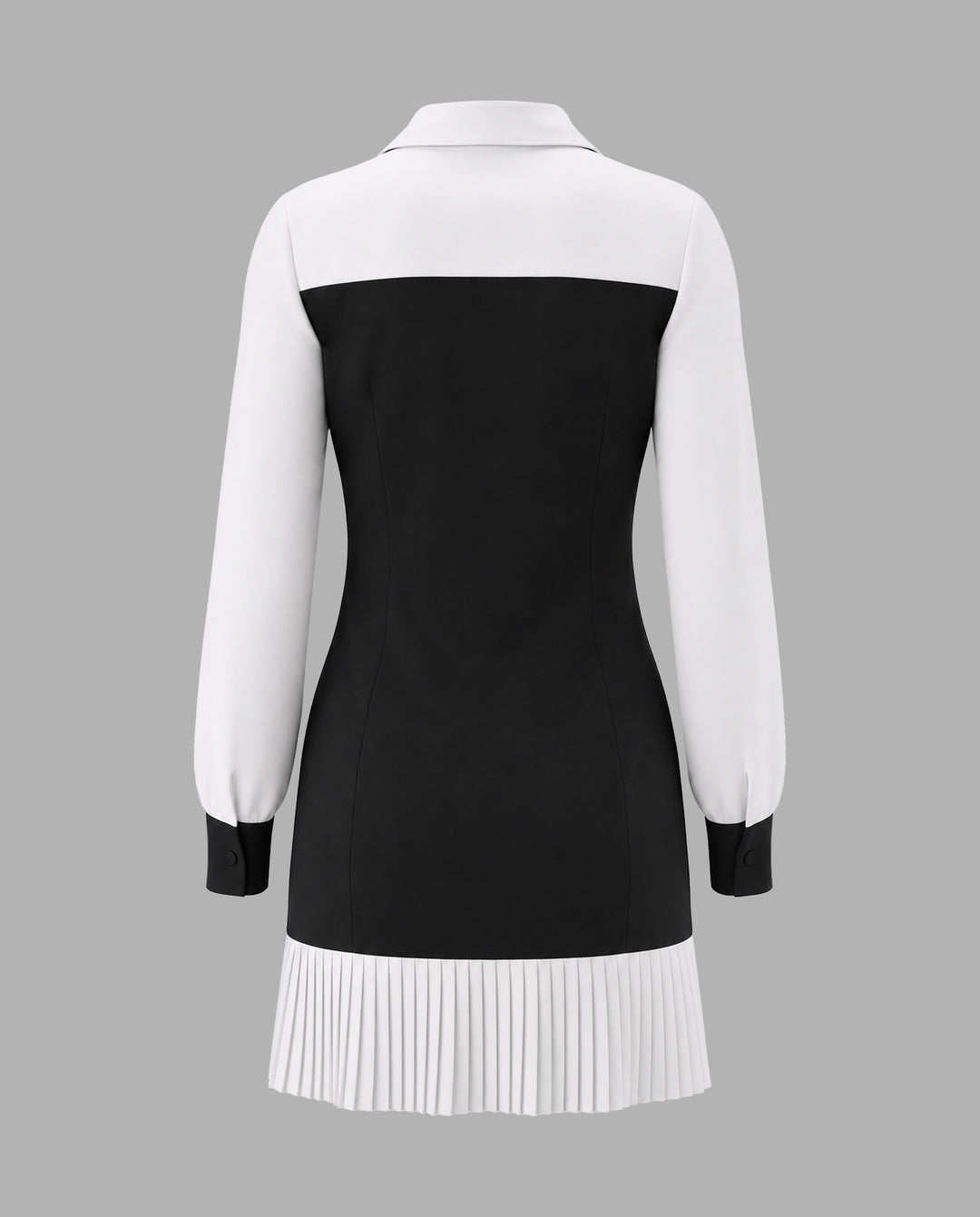 SOLACEColor Block Pleat Hem Casual Midi Dress