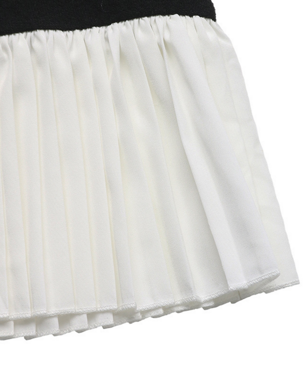 Color Block Pleat Hem Casual Midi Dress