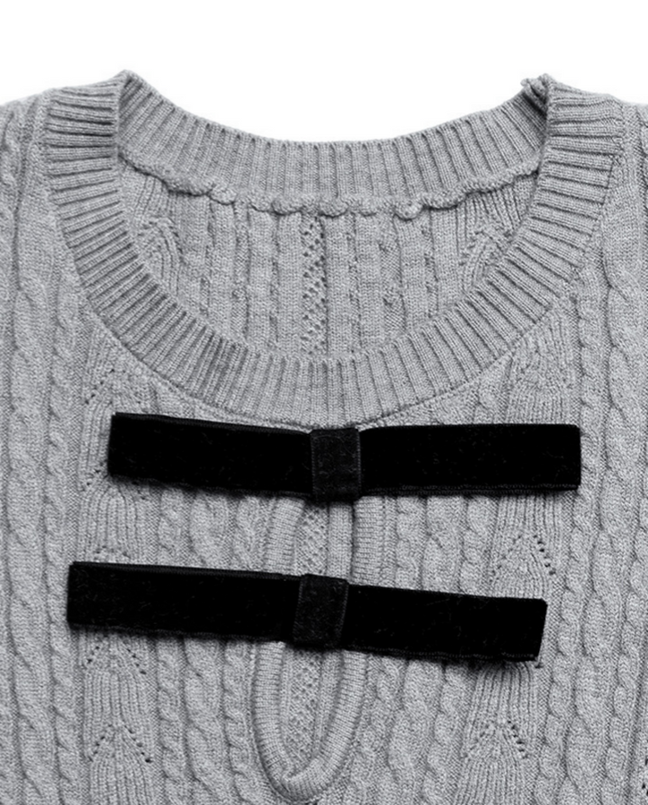 Cable Knit A-Line Sweater Mini Dress