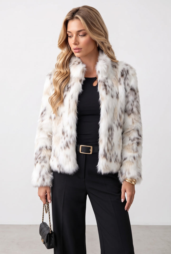 Animal Print Faux Fur Coat