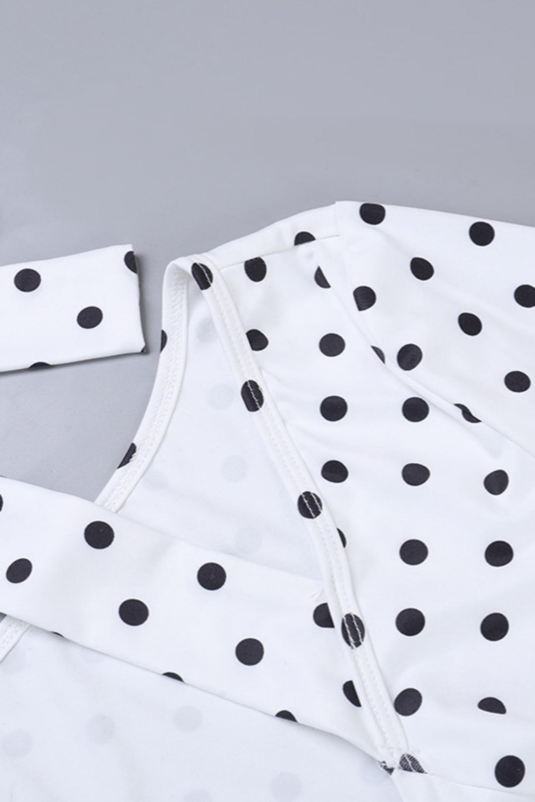 Polka Dot Halter Neck Long Sleeve T-Shir